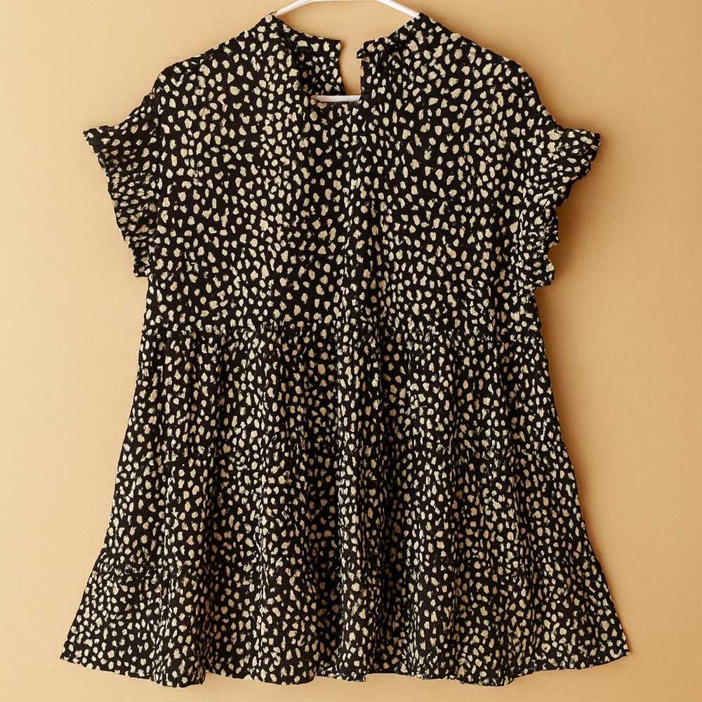 Chic Black and White Polka Dot Women's Blouse